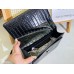 BOLSA SAINT LAURENT BLACK CROC EM RELEVO SUNSET